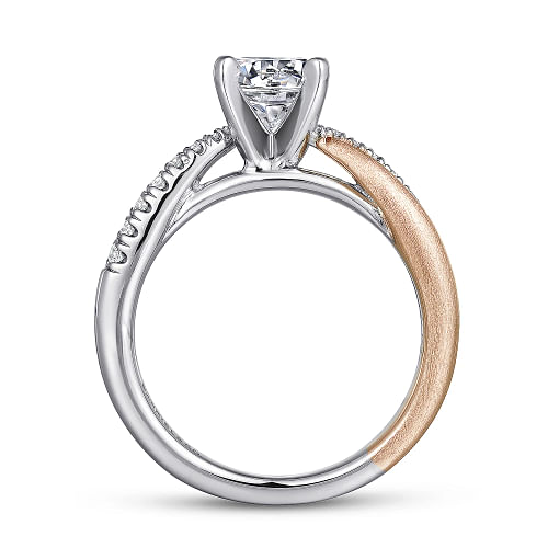 Two-Tone Criss Cross Engagement Ring Setting