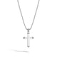 Sterling Silver Carved Cross Pendant Necklace