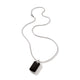 Sterling Silver and Black Onyx Tag Pendant Necklace