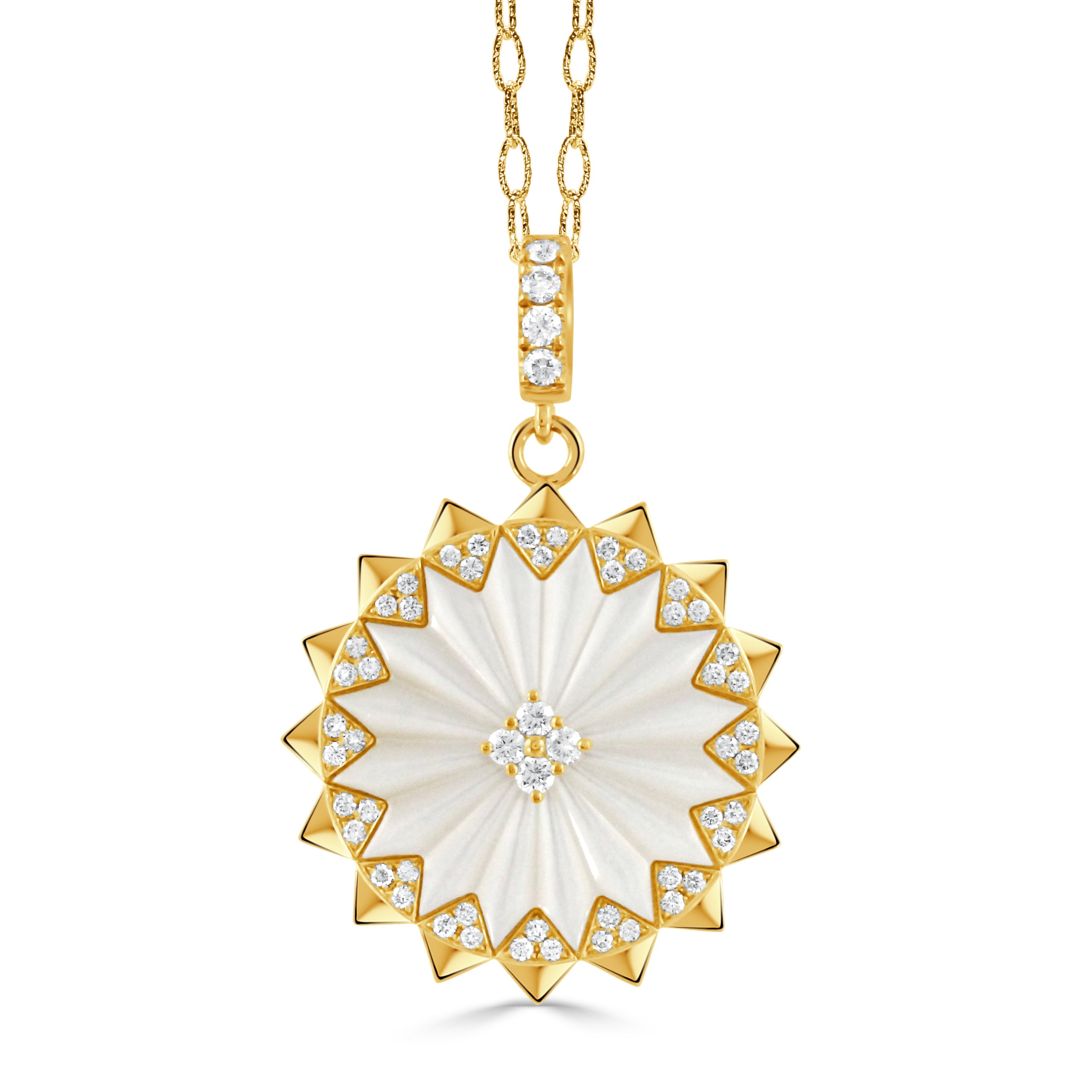 White Orchid Medallion Necklace