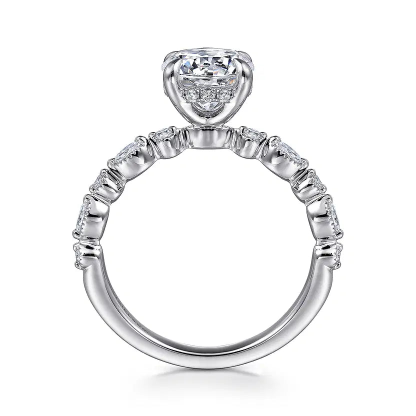 Lanna White Gold Round Diamond Engagement Ring Setting