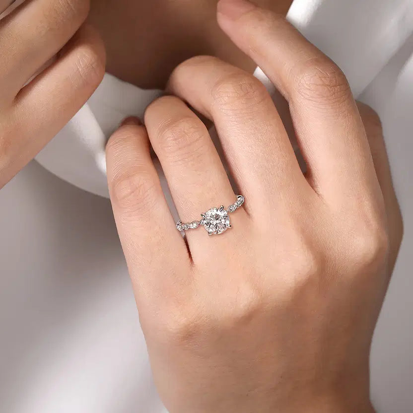 Lanna White Gold Round Diamond Engagement Ring Setting