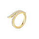 Yellow Gold Vela Double Row Pave Diamond Bypass Ring