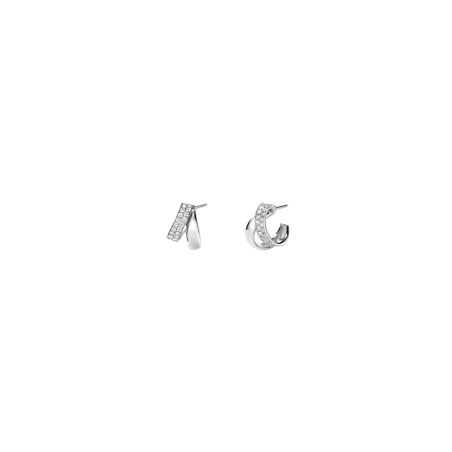 White Gold Inside Out Diamond Flip Earrings