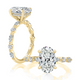Oval Engagement Ring with Round and Marquise Accent Band