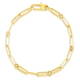 Yellow Gold Paperclip and Round Link Bracelet