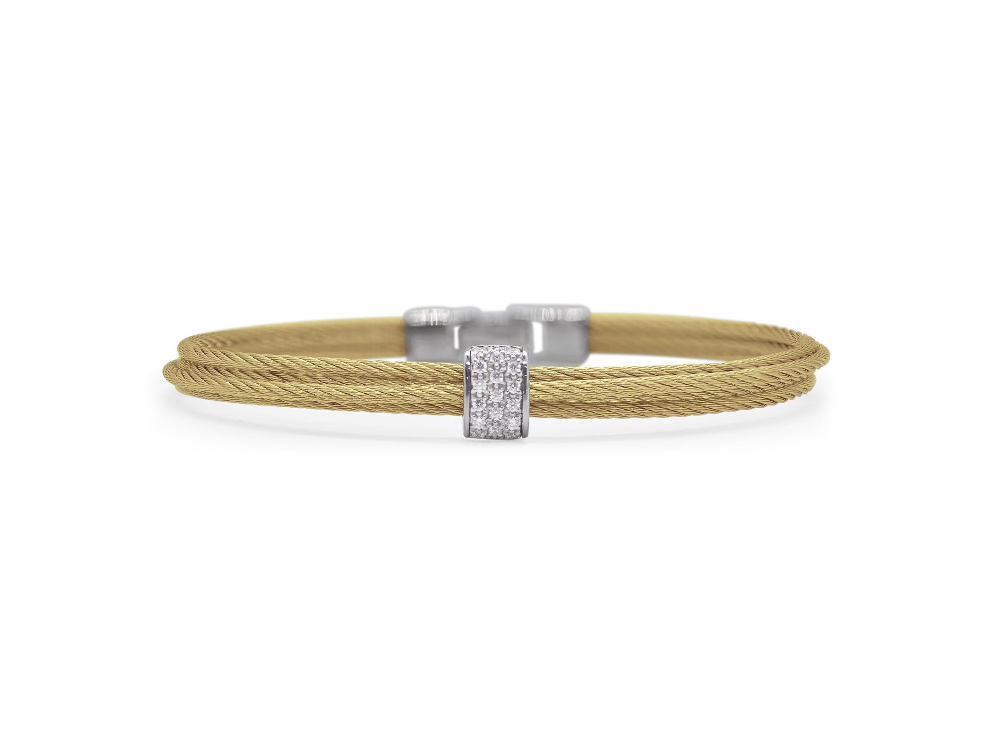 Yellow Cable Bracelet with Diamonds