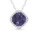 Cushion Shaped Created Alexandrite & Diamond Necklace