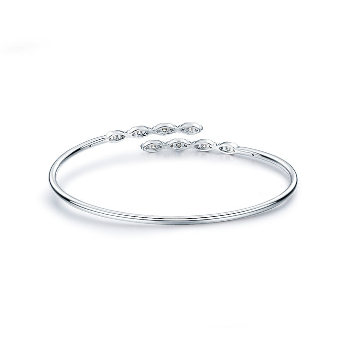 Aerial Marquise Flexible White Gold Bangle