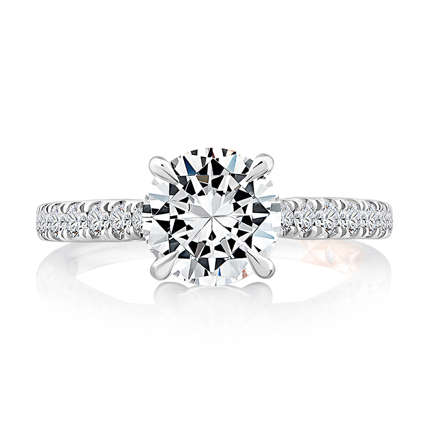 Straight Diamond Engagement Ring Setting