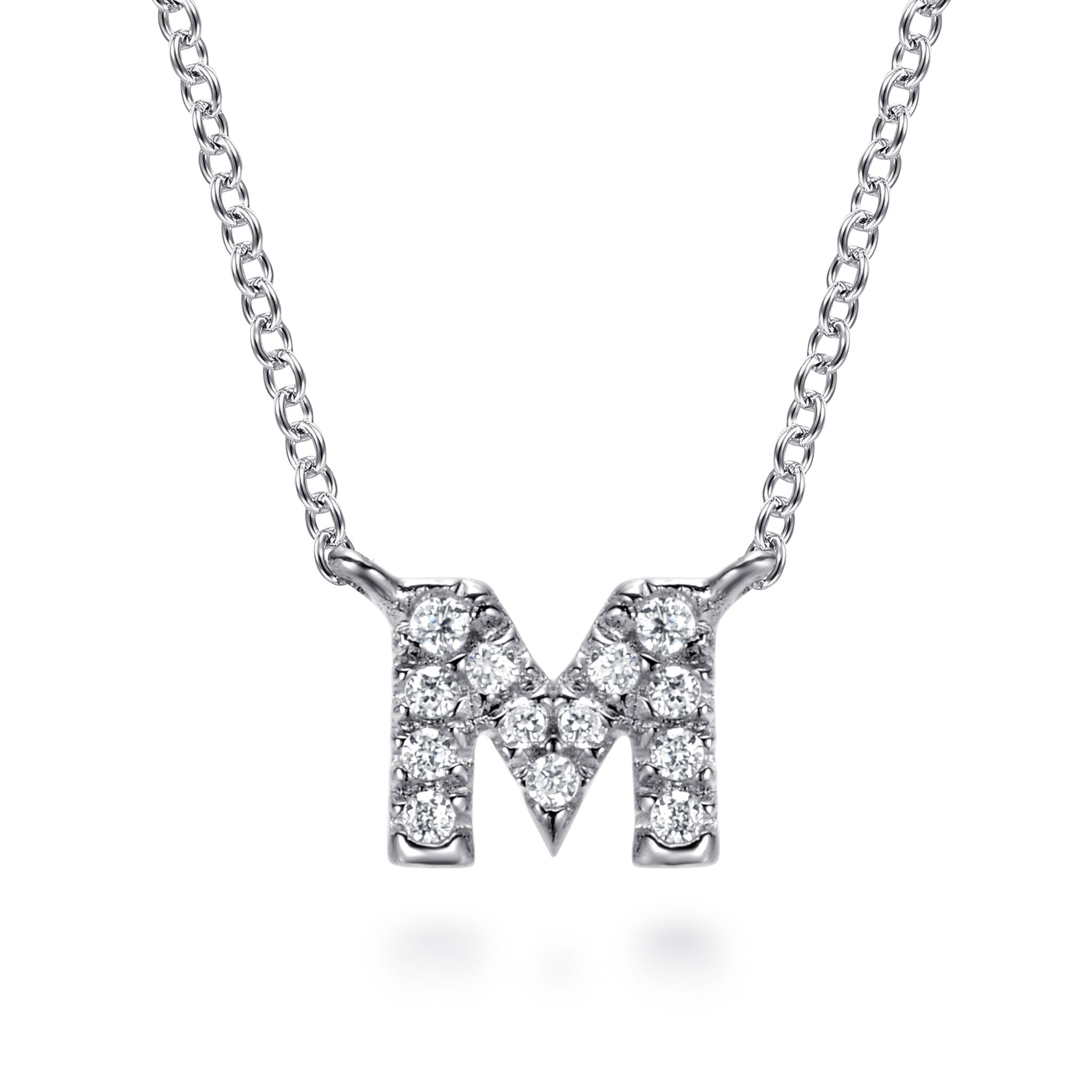 Diamond "M" Initial Necklace