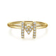 Diamond 'M' Initial Ring