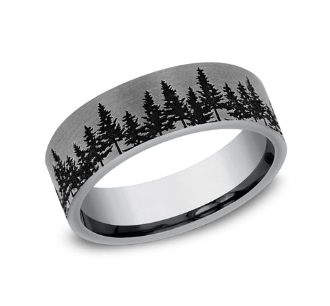 Treeline Wedding Band