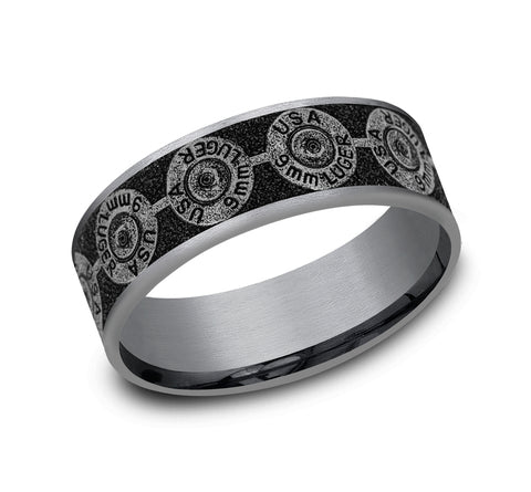 Bullet Pattern Wedding Band