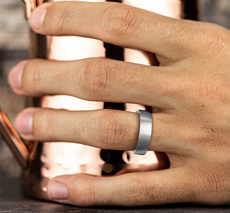 White Gold & Tantalum Wedding Band