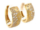 Yellow Gold Tapered Back Flush Set Diamond Hoop Earrings