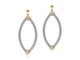 Grey Cable Marquise Drop Earrings with with Yellow Gold & Diamonds