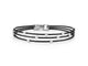 Black Stainless Steel Triple Strand Cable Bracelet with White Gold & Diamonds