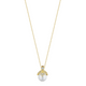 Petal Cap Diamond and Pearl Pendant Necklace