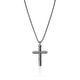 Dark Sterling Silver Icon 50 Cross Pendant with Black Rhodium Chain