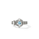 Sterling Silver Icon Ring with Treated Swiss Blue Topaz