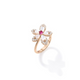 Tiare' Diamond, Rubellite, & Mother Of Pearl Flower Ring