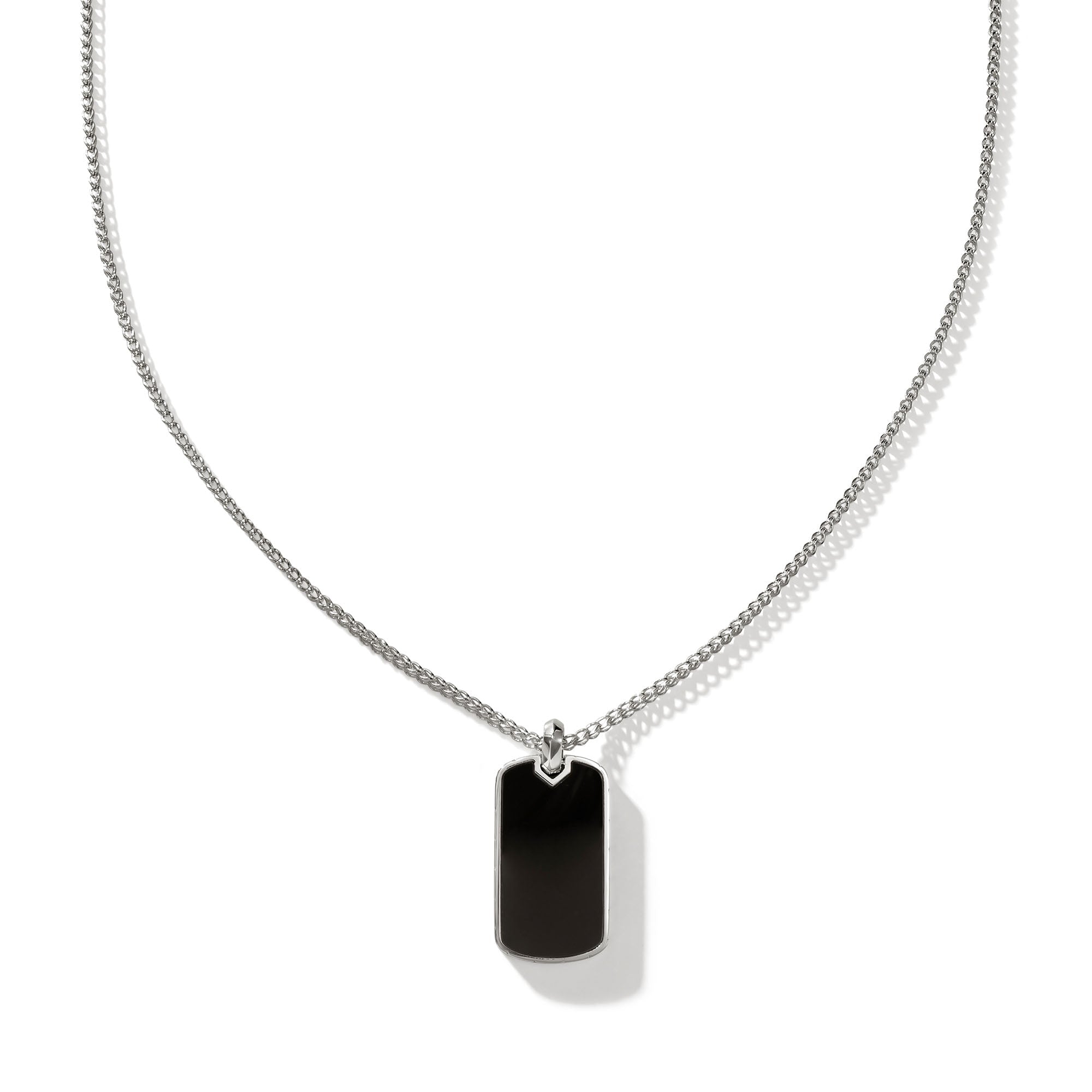 Black Onyx Tag Pendant Necklace