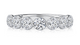 White Gold Elegant Single Shared Prong Halfway Round Diamond Wedding Band
