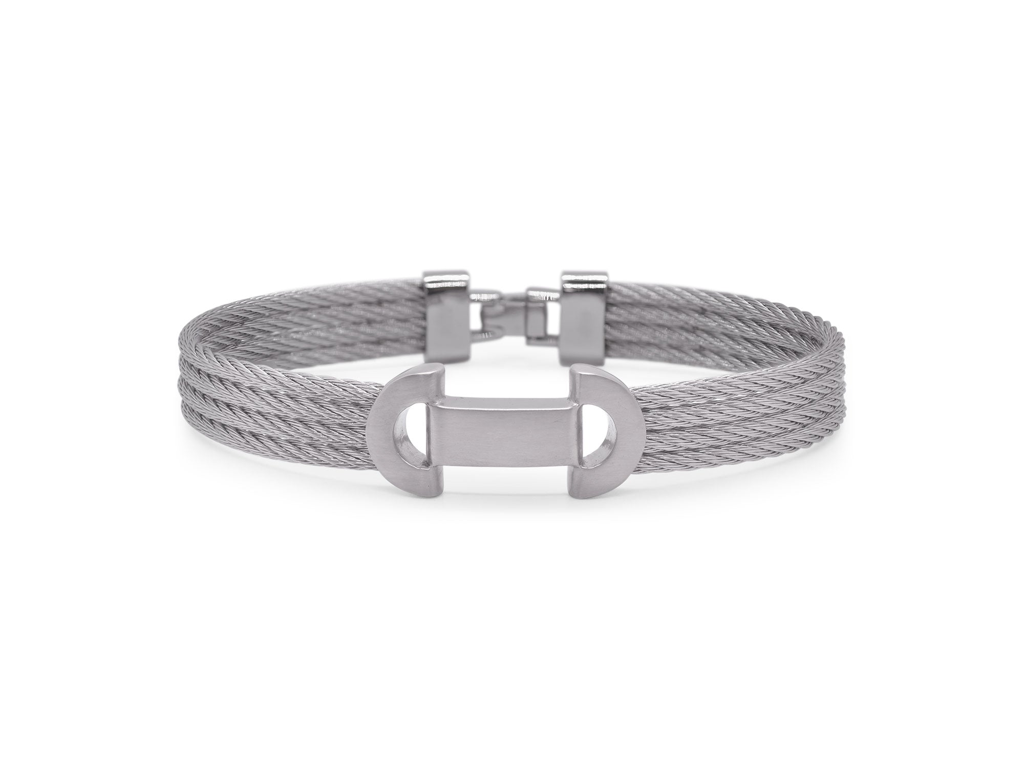 Men's Grey Cable Matte Finish Bracelet