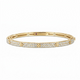 Love In Verona Narrow Pave Diamond And Polished Flowers Bangle