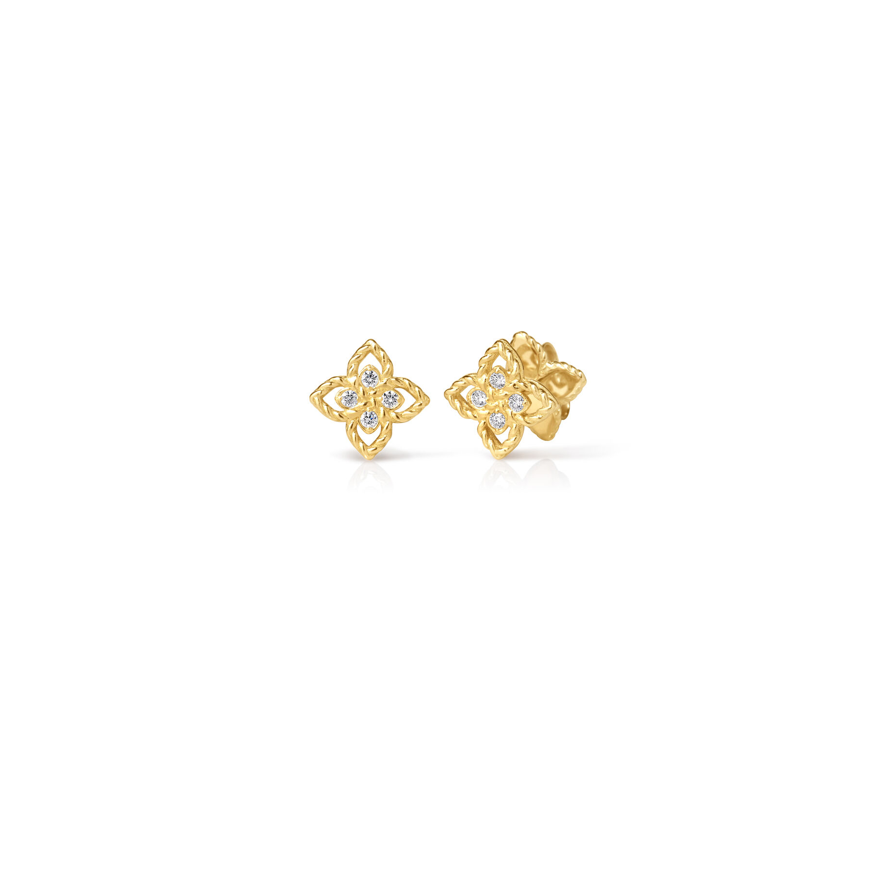Princess Flower Mini Diamond Flower Stud Earrings