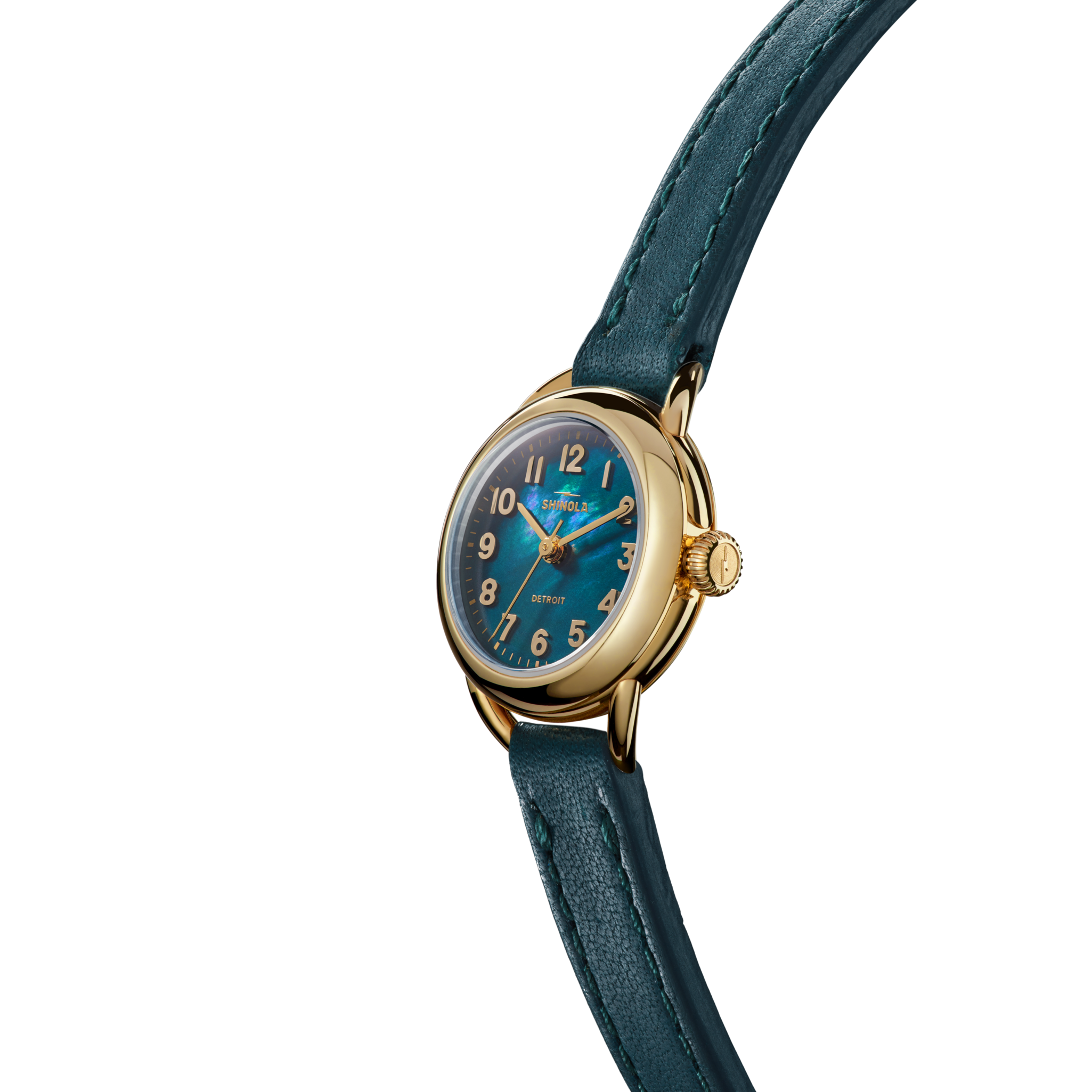 Runabout 25mm Watch, Emerald Mother-of-Pearl Dial - angle