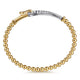 Yellow and White Gold Bujukan Bead and Pave Diamond Bangle