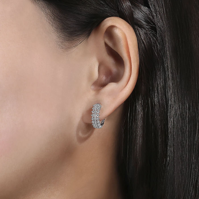 Diamond Huggie Hoop Earrings