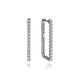 White Gold 30mm Diamond Paperclip Hoop Earrings