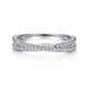 White Gold Pave Diamond Criss Cross Ring