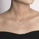 Curved Diamond Bar Necklace