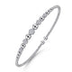 White Gold Bujukan Bead and Pave Diamond Bangle