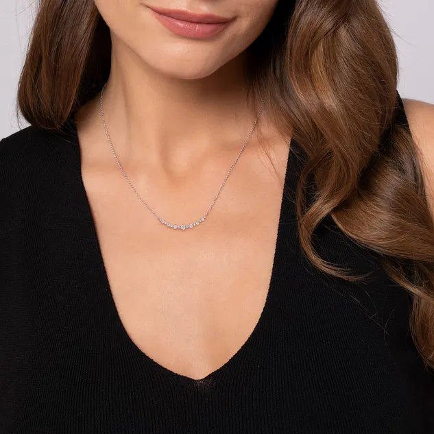 White Gold Diamond Bar Necklace