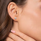 White Gold Diamond Floral Stud Earrings