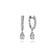 White Gold Teardrop Diamond Huggie Drop Earrings