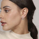 White Gold Diamond J Hoop Earrings