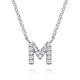 Diamond M White Gold Initial Pendant Necklace
