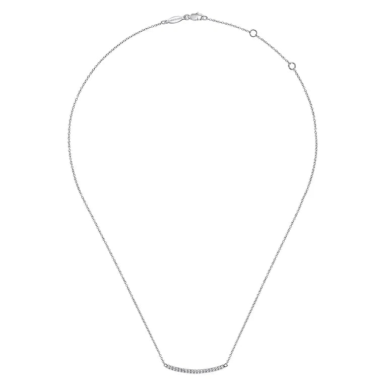 Pave Diamond Curved Bar Necklace