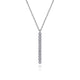 White Gold Diamond Vertical Bar Y Pendant Necklace