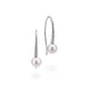 White Gold Diamond and Pearl Fish Wire Drop Earrings