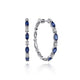 White Gold Diamonds and Marquise Blue Sapphire Hoop Earrings