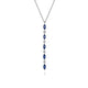 White Gold Diamonds and Marquise Blue Sapphire Vertical Bar Necklace