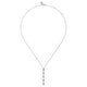 White Gold Diamonds and Marquise Blue Sapphire Vertical Bar Necklace