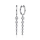 Graduating Diamond Huggie Drop White Gold Earrings